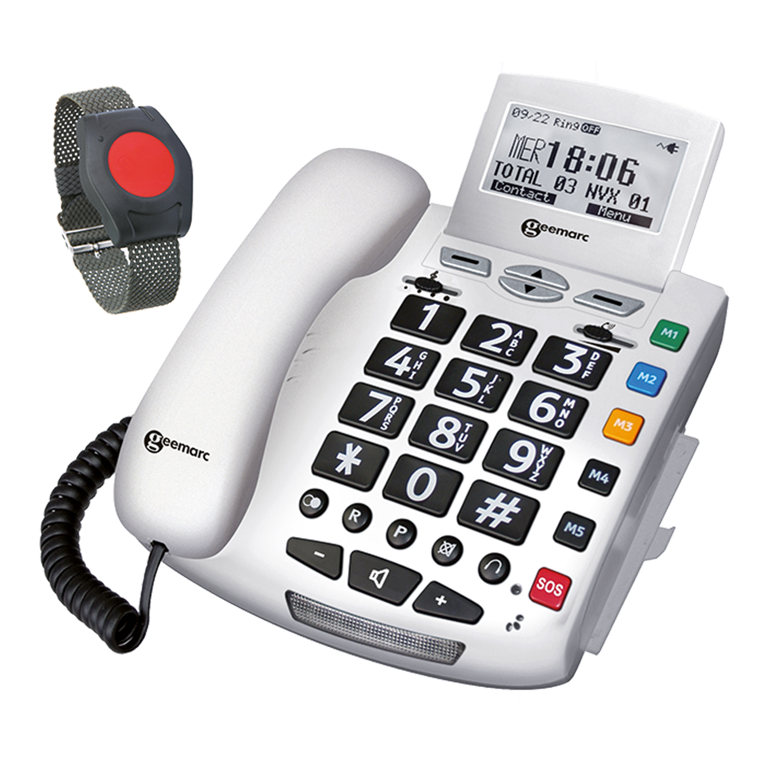 ELDAT Easywave Assistenz-Telefon APF03 inkl. Ruf-Armband (Für kleine Einrichtungen)